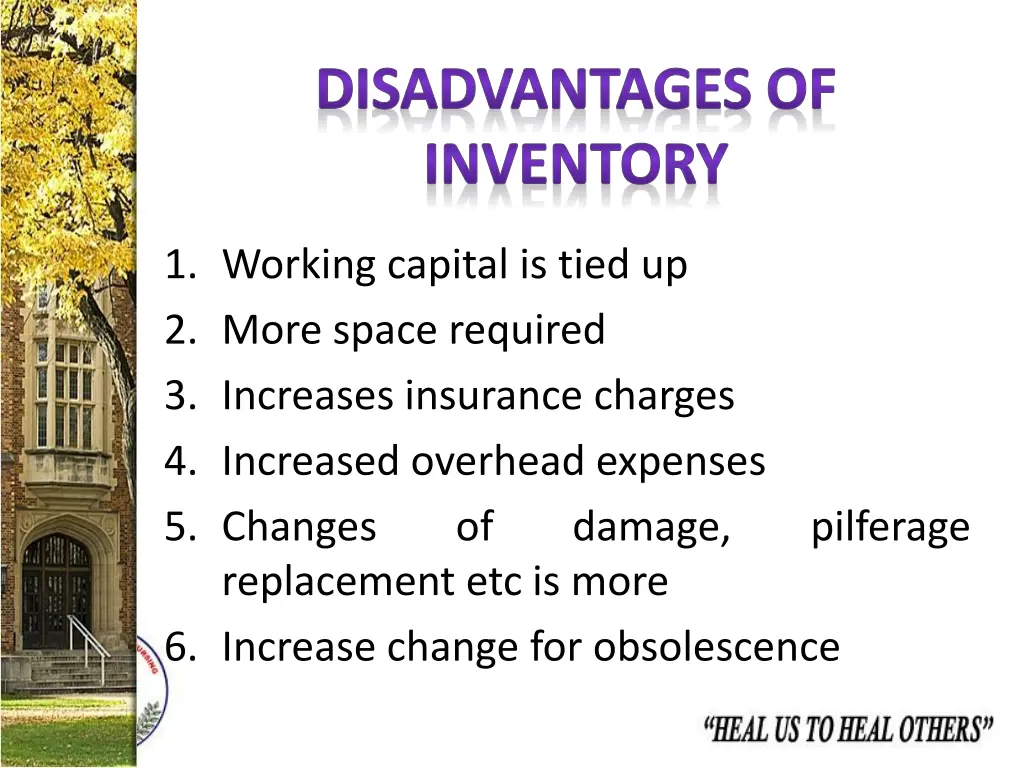 disadvantages of inventory