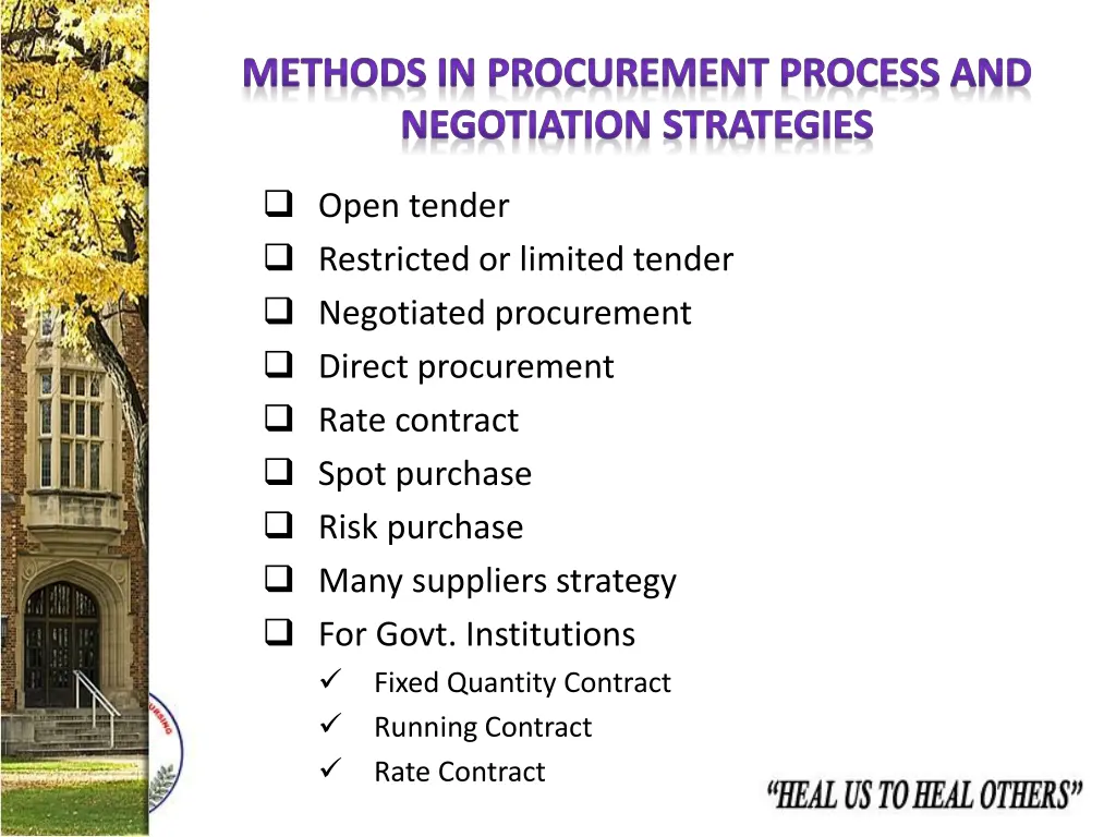 methods in procurement process and negotiation