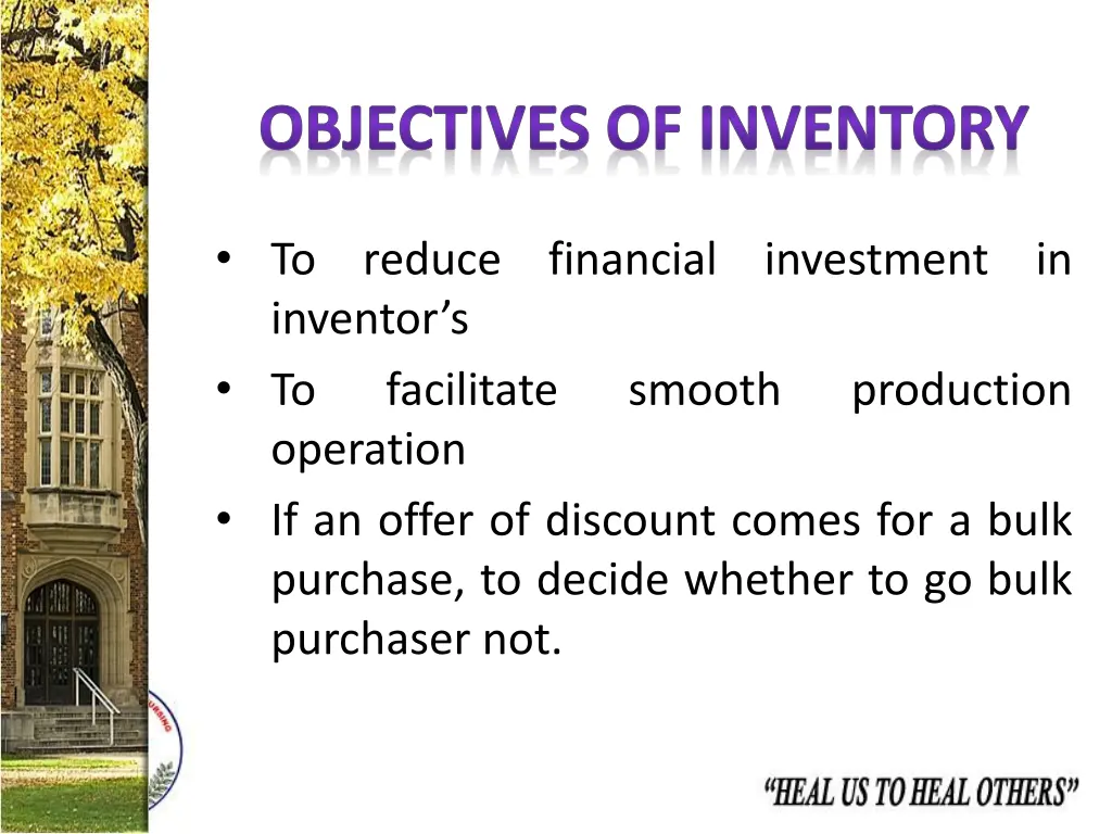 objectives of inventory