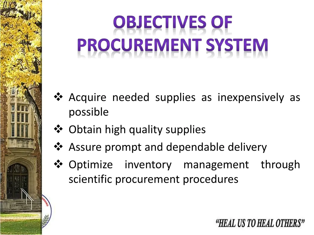 objectives of procurement system