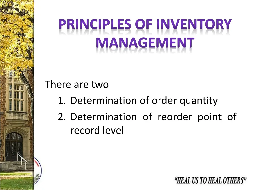 principles of inventory management