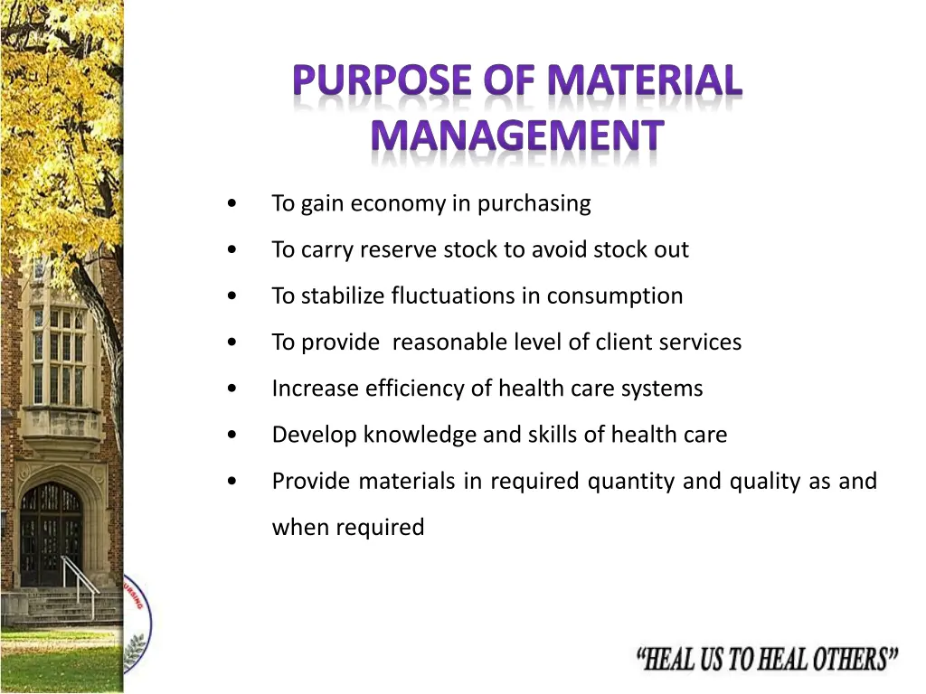 purpose of material management