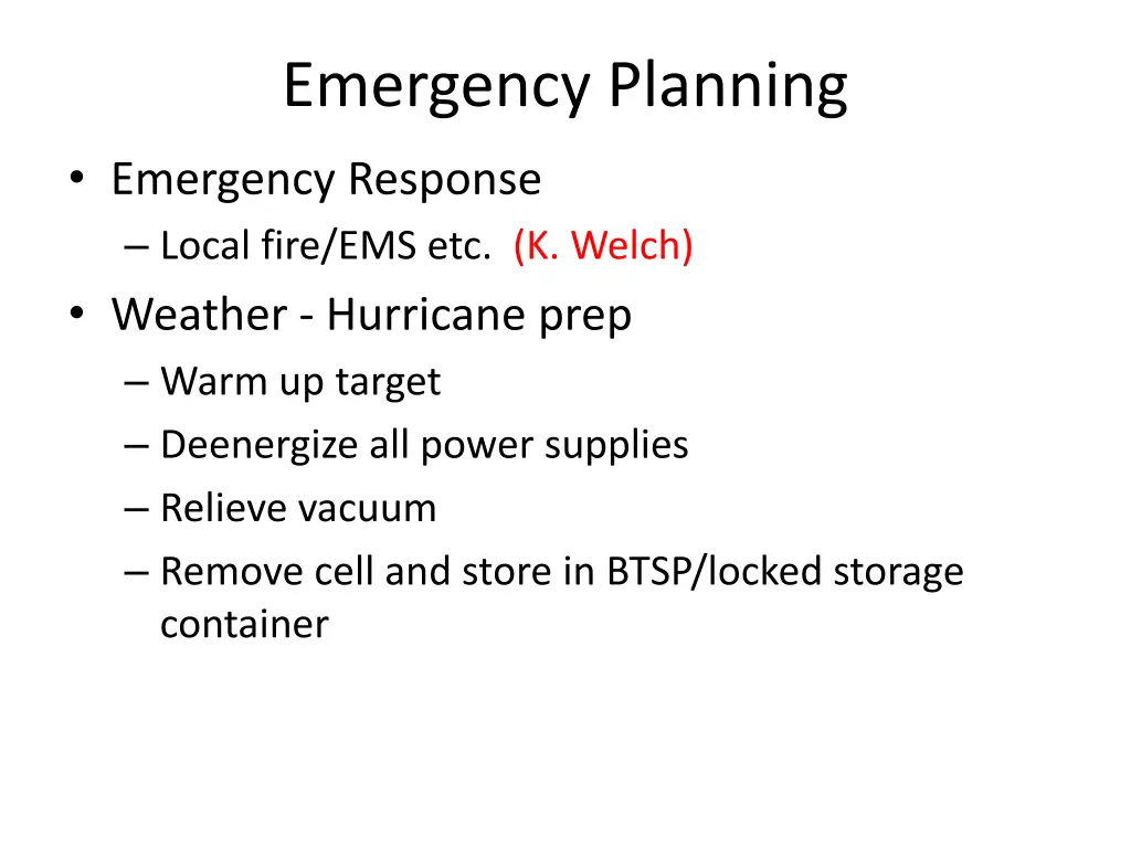 emergency planning
