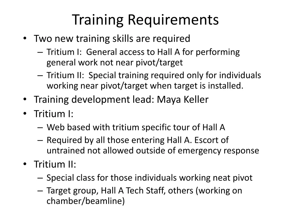 training requirements two new training skills