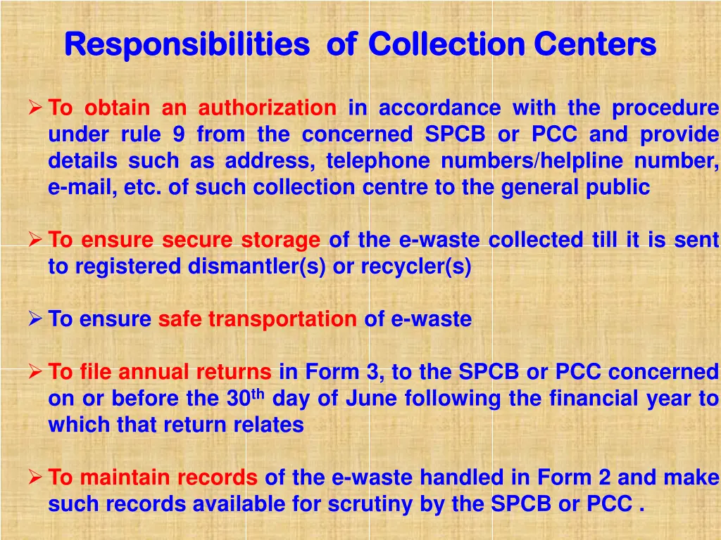 responsibilities responsibilities of collection