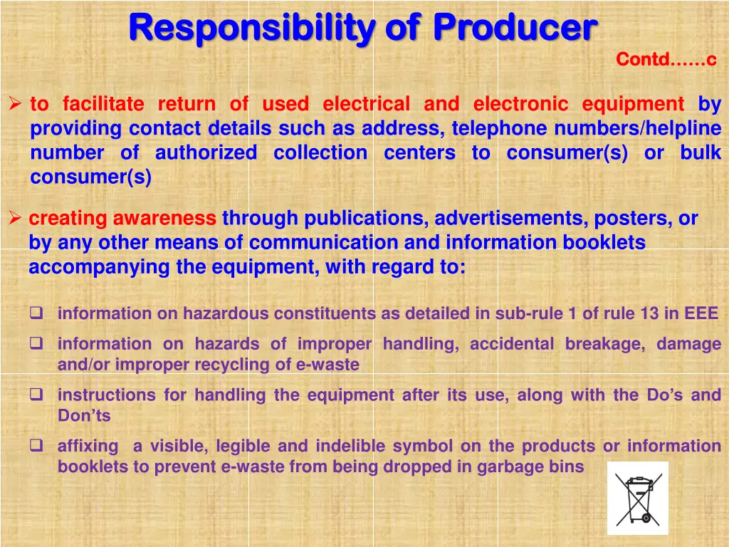 responsibility of producer responsibility 1