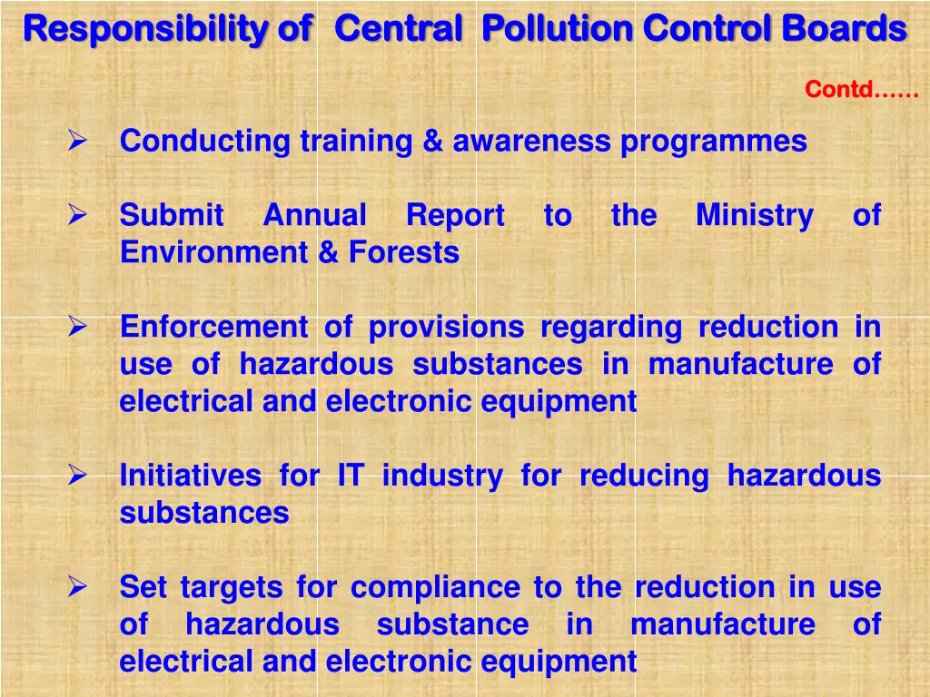 responsibility of responsibility of central 1
