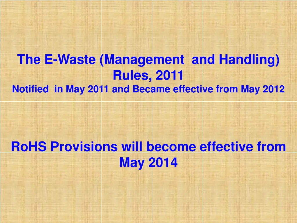 the e waste management and handling rules 2011
