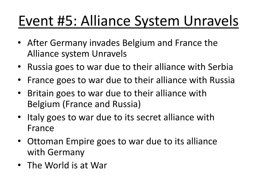 event 5 alliance system unravels