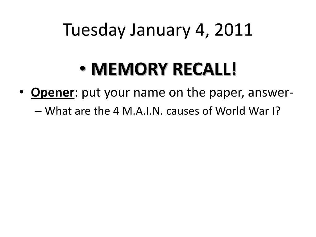tuesday january 4 2011
