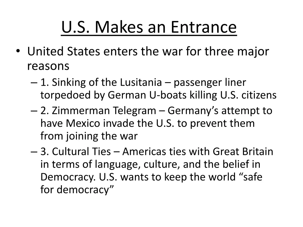 u s makes an entrance united states enters