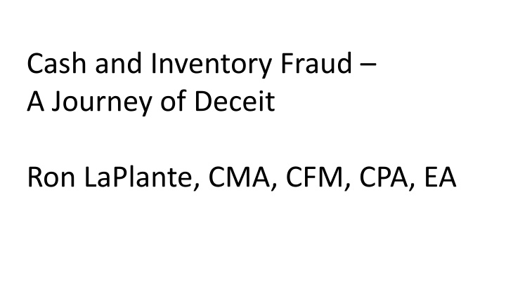 cash and inventory fraud a journey of deceit