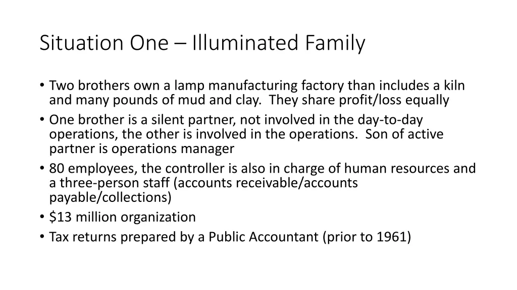 situation one illuminated family