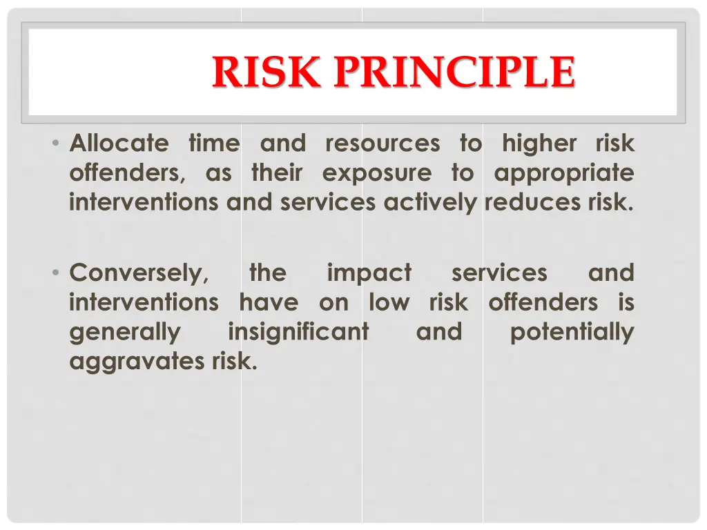 risk principle