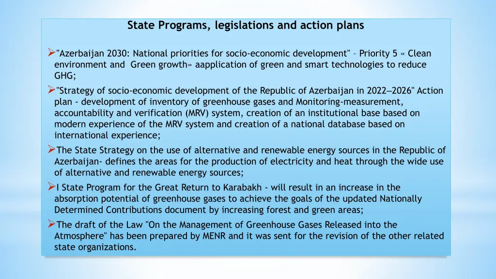 state programs legislations and action plans