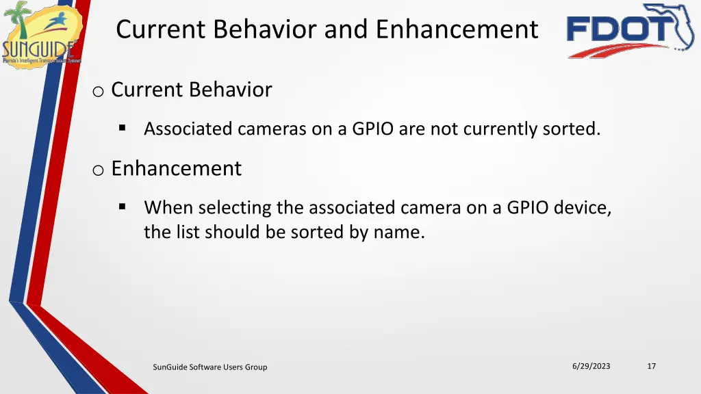 current behavior and enhancement 1