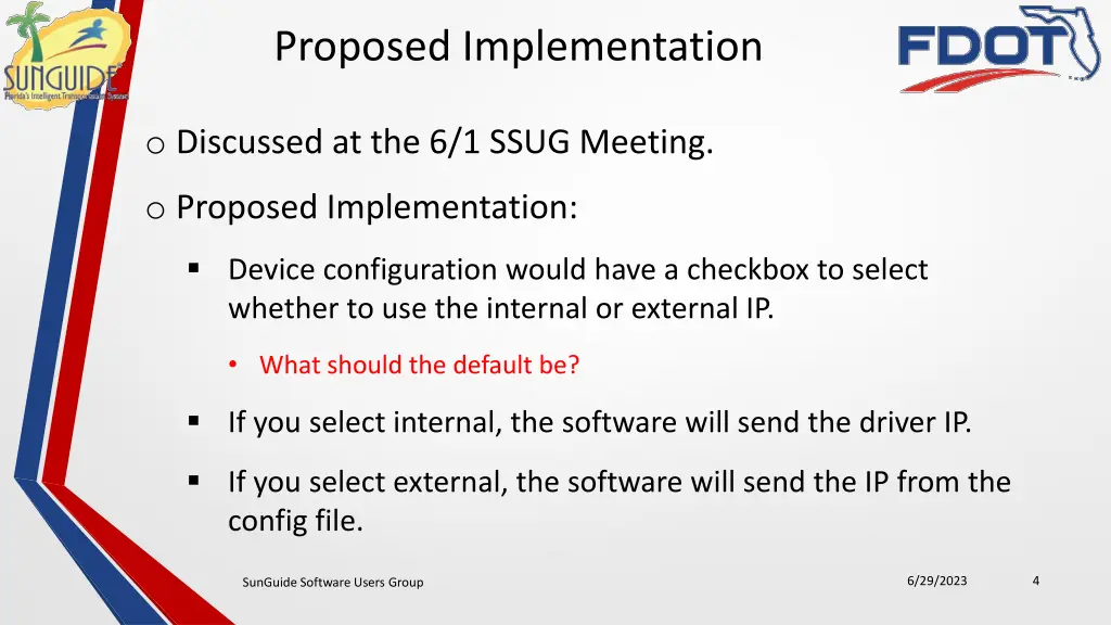 proposed implementation