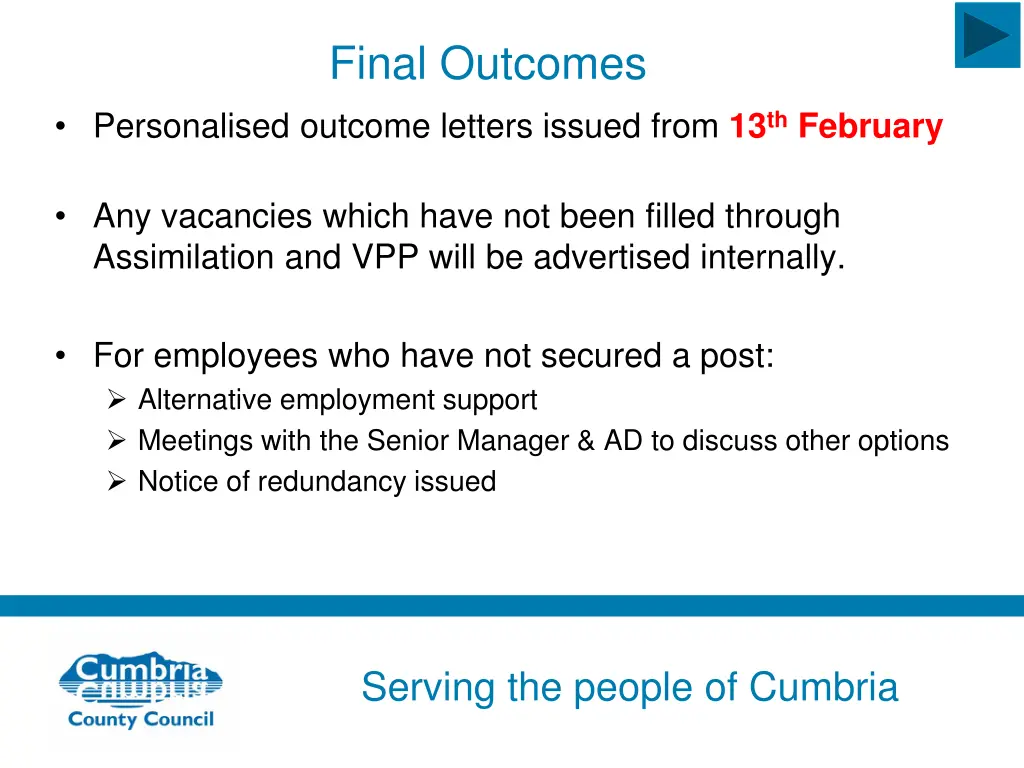 final outcomes