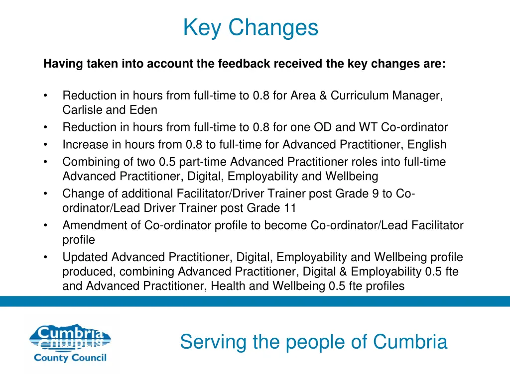 key changes