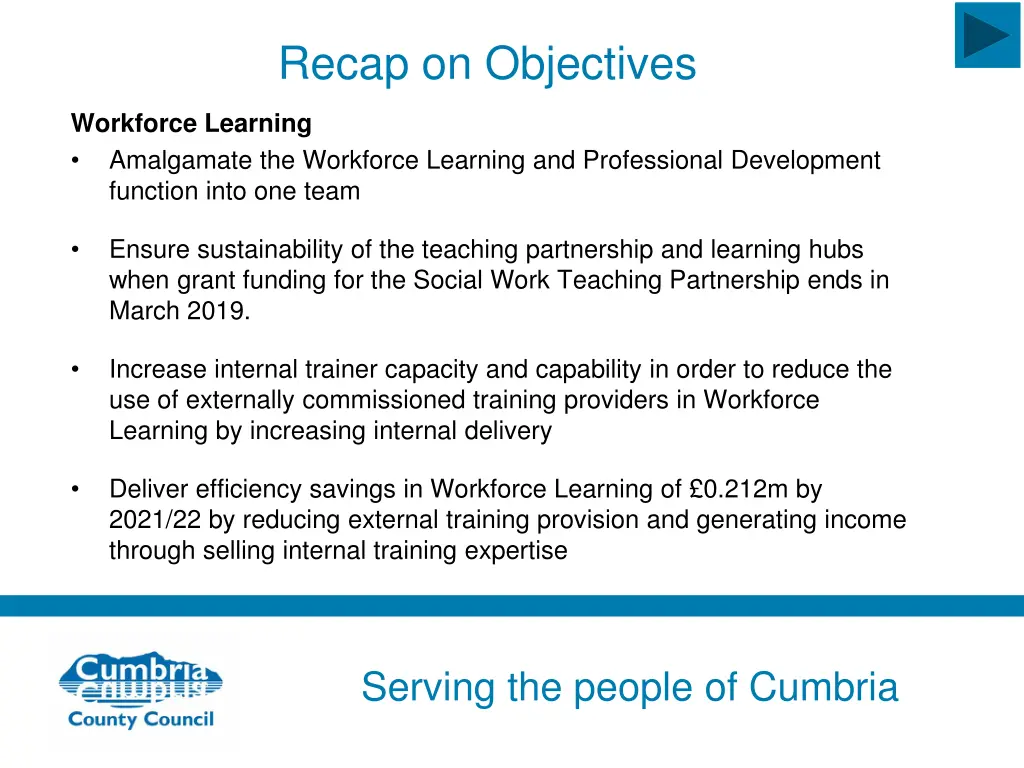 recap on objectives