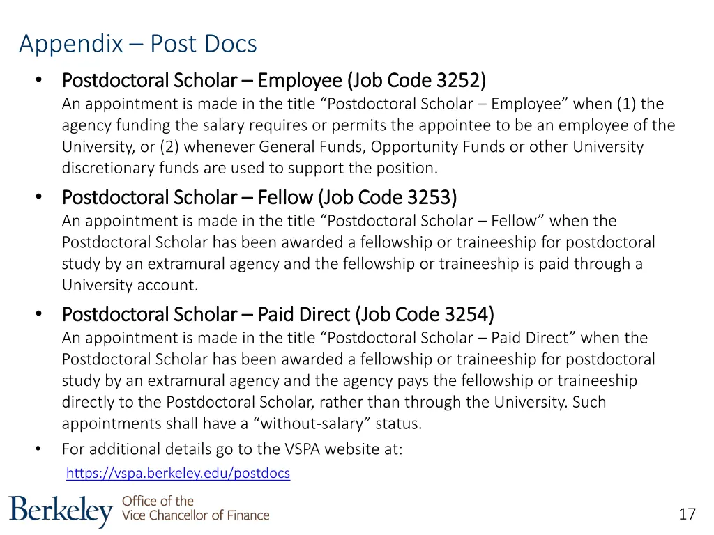 appendix post docs