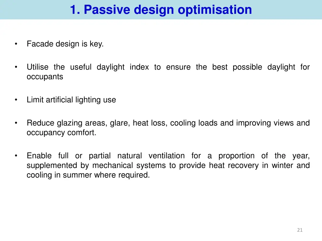 1 passive design optimisation