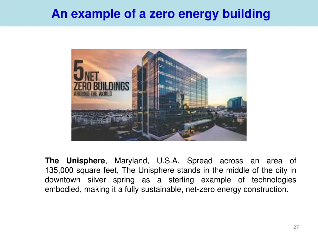 an example of a zero energy building