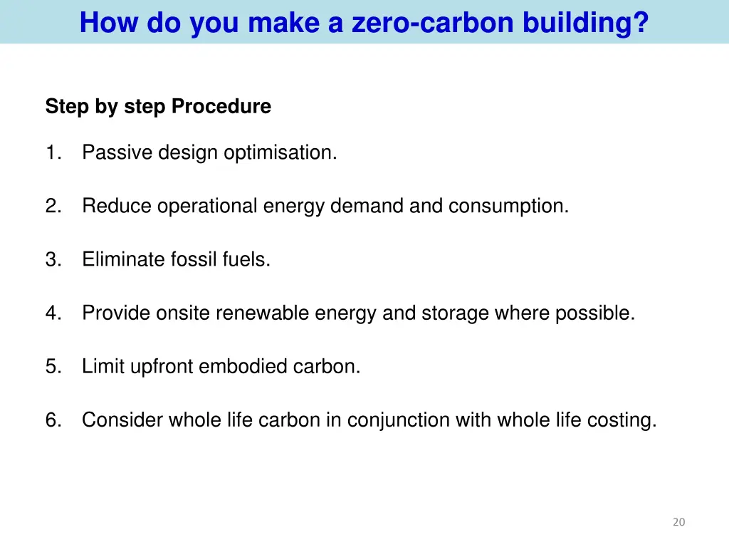 how do you make a zero carbon building