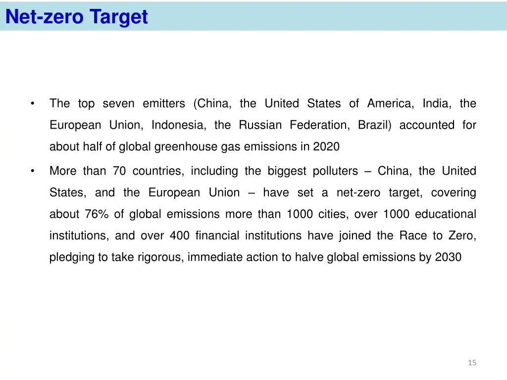 net zero target