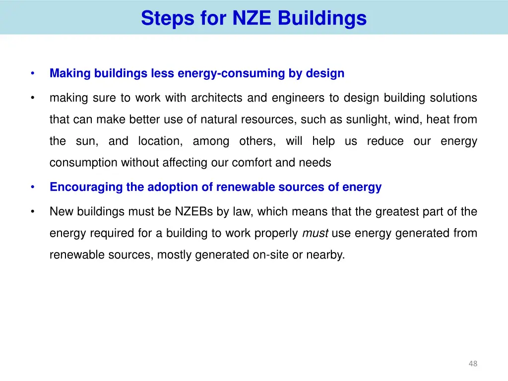 steps for nze buildings