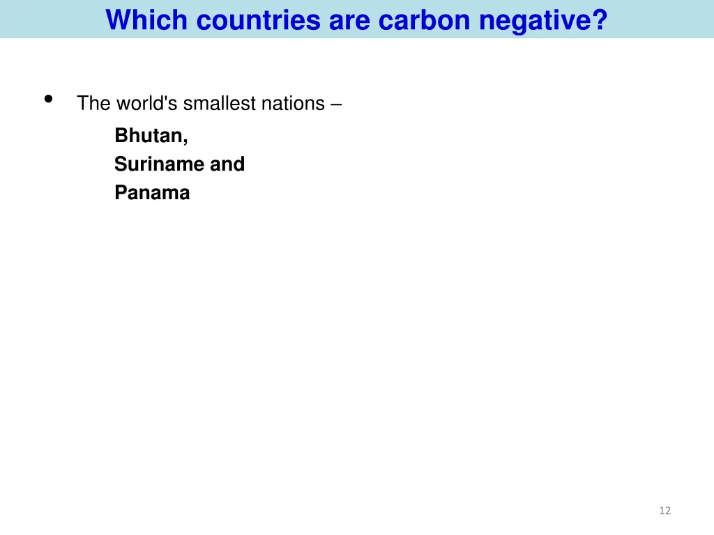 which countries are carbon negative