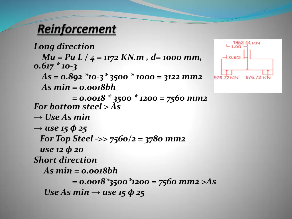long direction mu pu l 4 1172 kn m d 1000