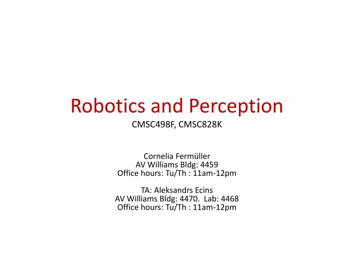 robotics and perception cmsc498f cmsc828k
