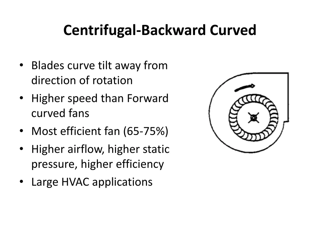 centrifugal backward curved
