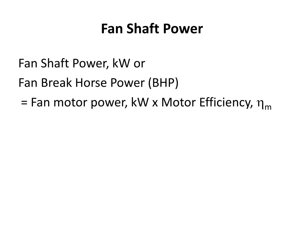 fan shaft power