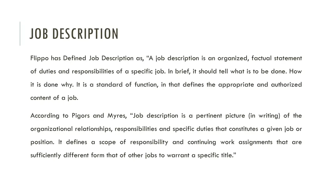 job description