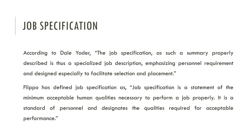 job specification
