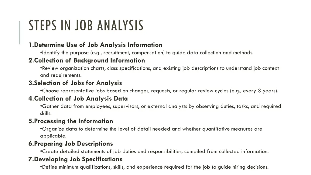 steps in job analysis