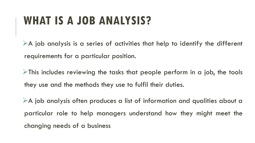 what is a job analysis