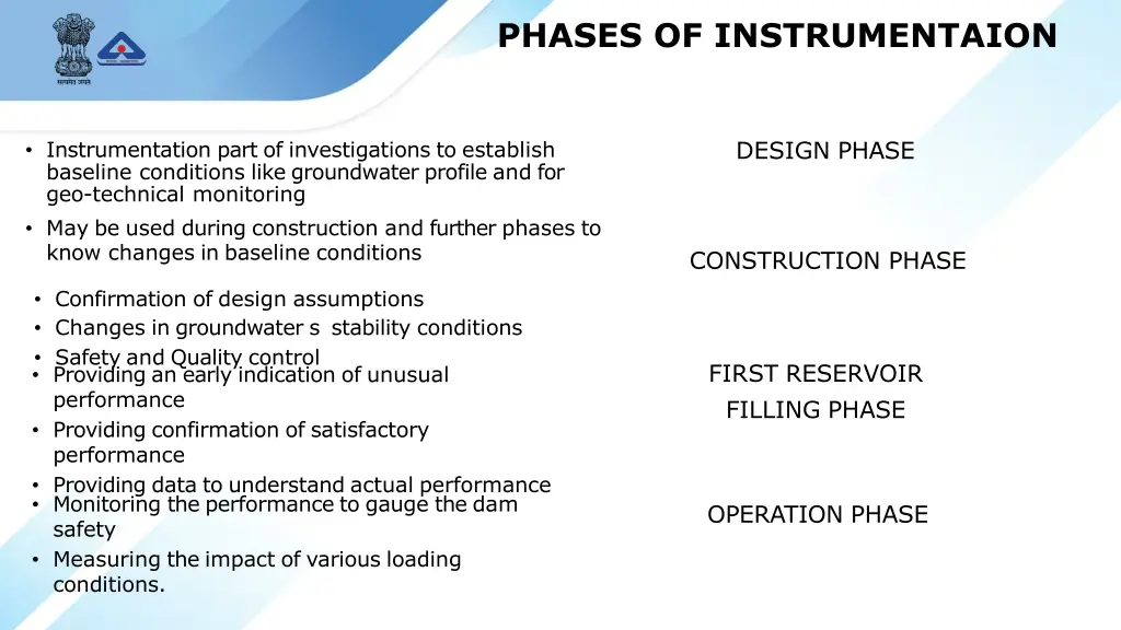 phases of instrumentaion