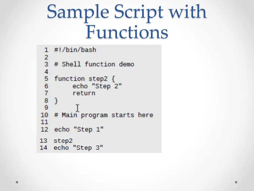 sample script with functions