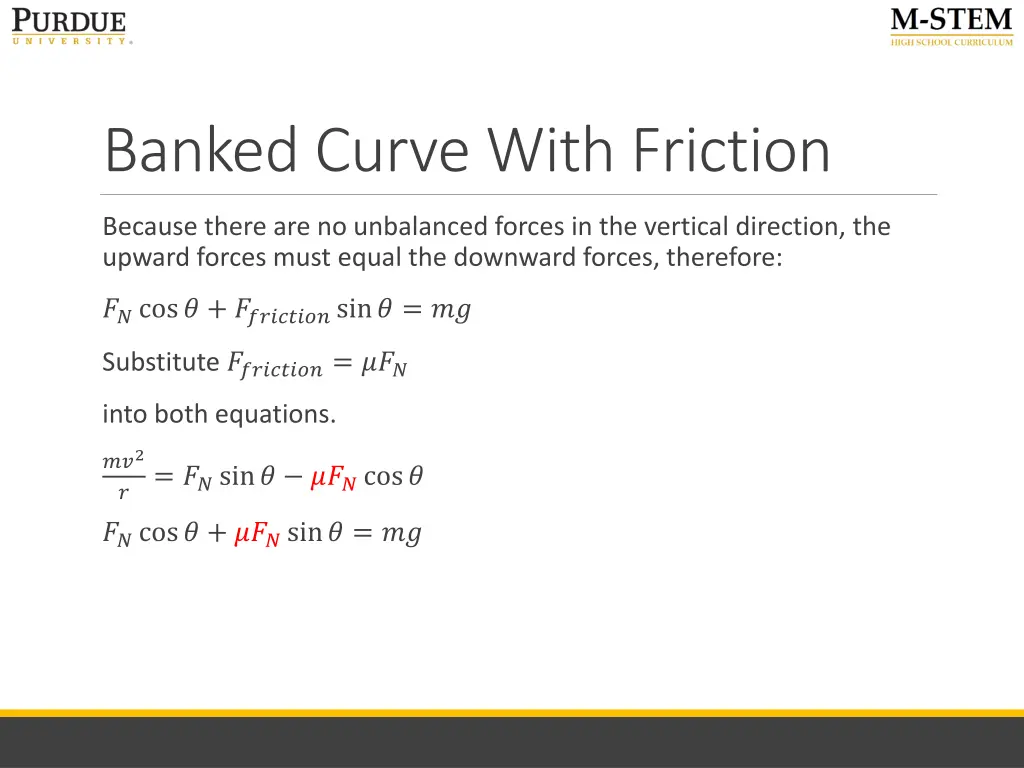 banked curve with friction 3