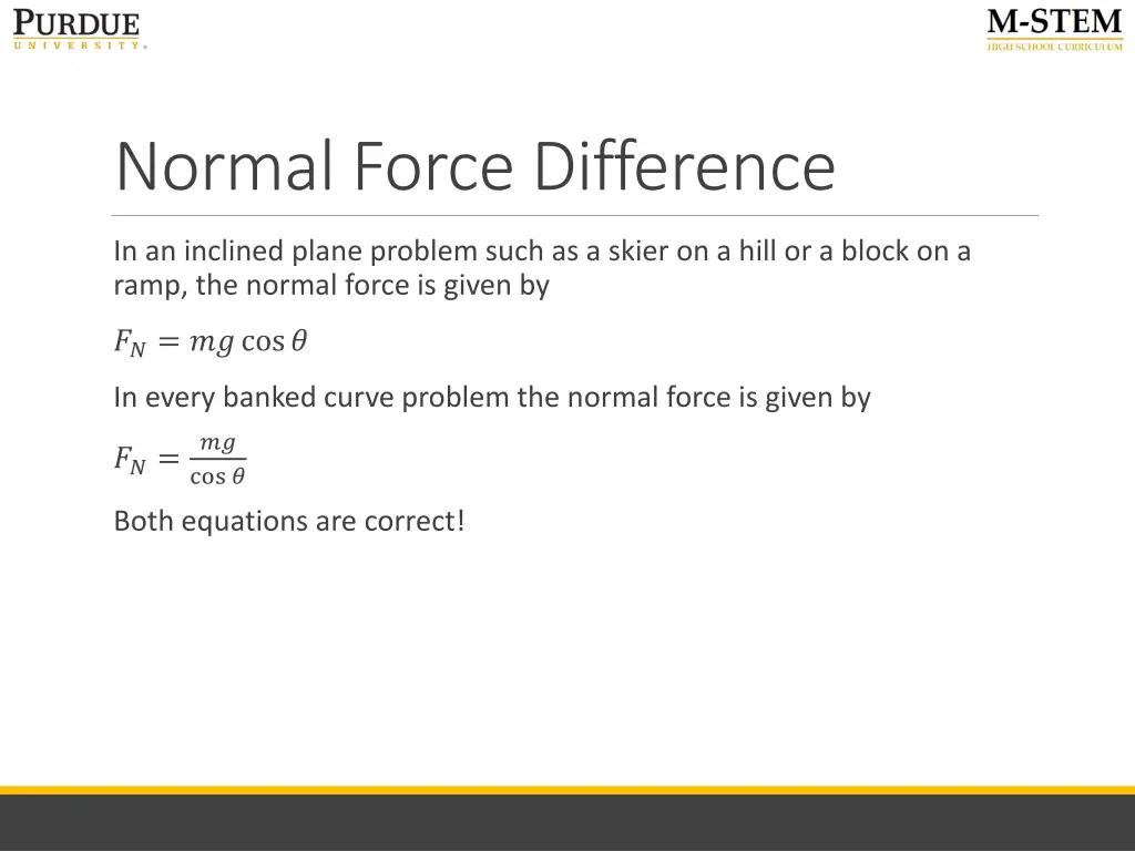 normal force difference
