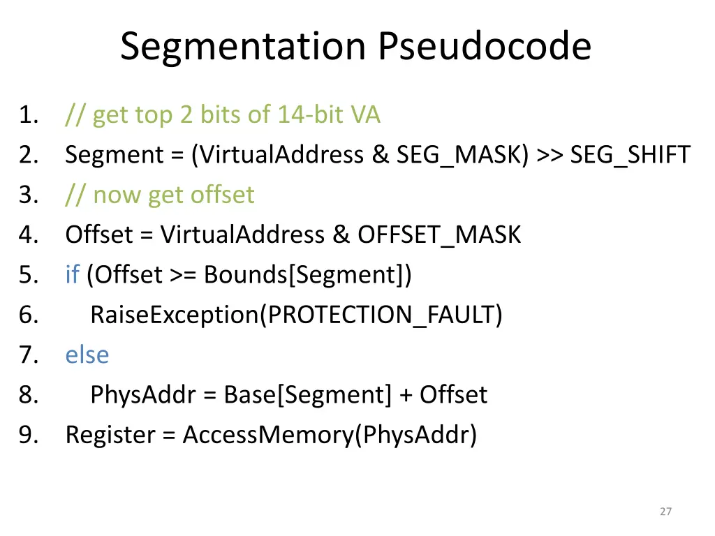 segmentation pseudocode