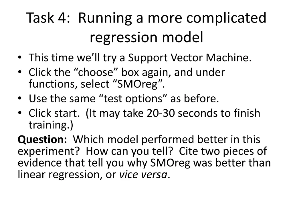 task 4 running a more complicated regression