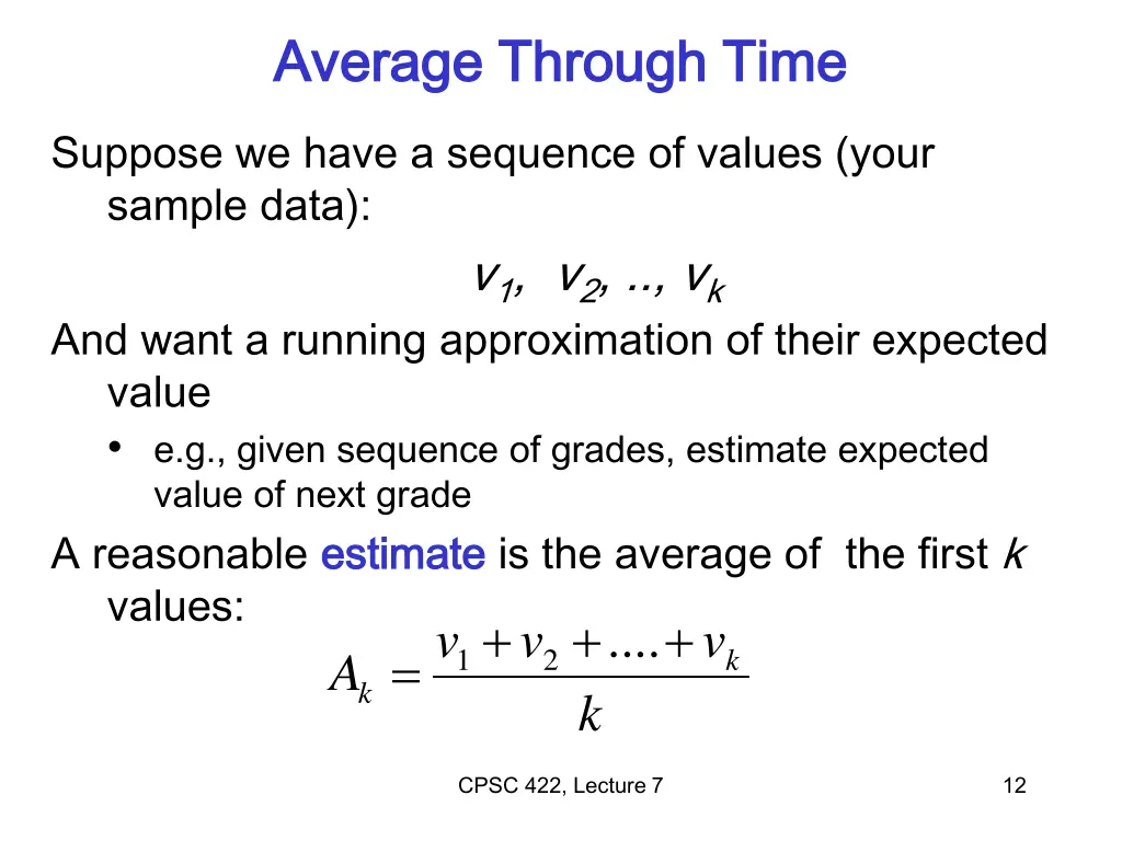 average through time average through time