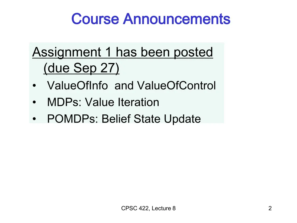 course announcements course announcements