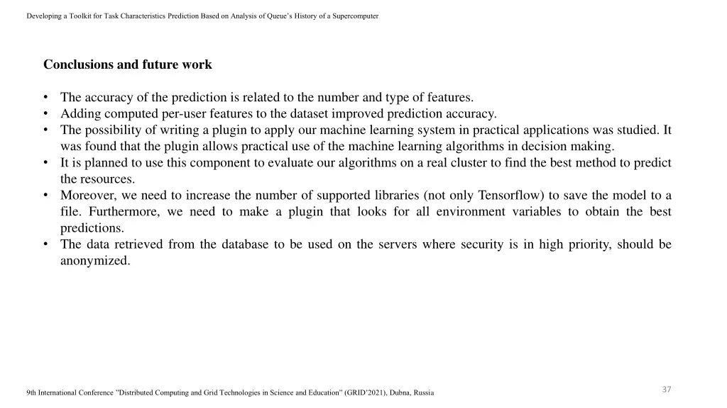 developing a toolkit for task characteristics 36