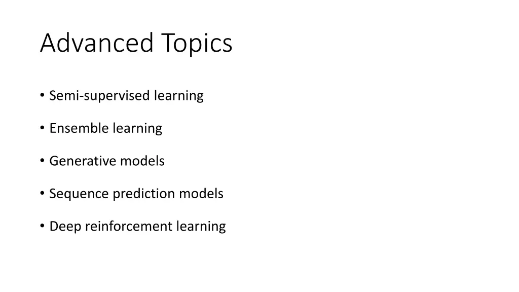 advanced topics