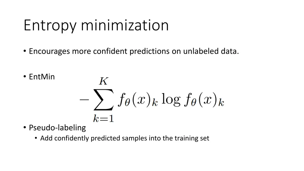 entropy minimization